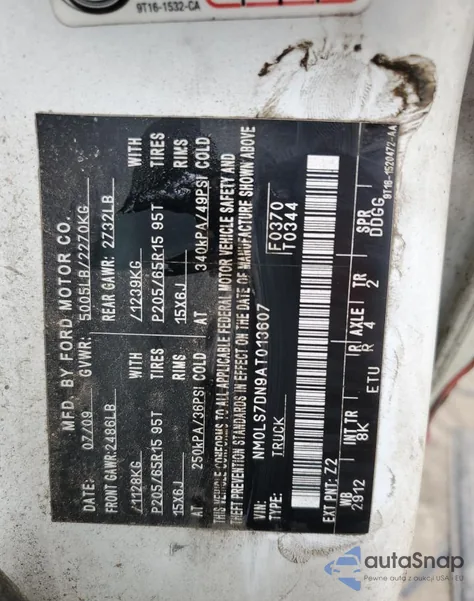 2010 Ford Transit Connect Xlt from USA, damaged, VIN NM0LS7DN9AT013607